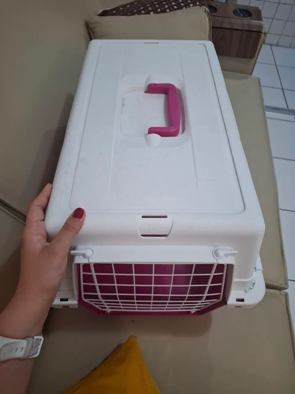 Caixa de Transporte Atlas Trendy Ferplast para Cães e Gatos Rosa - Tam 10 - Foto 4