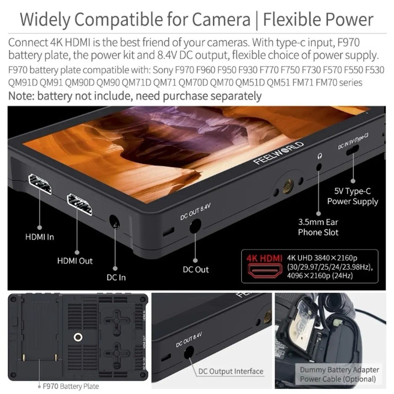 FEELWORLD F5 PRO V4 de 6 polegadas e 450 nits - Foto 3