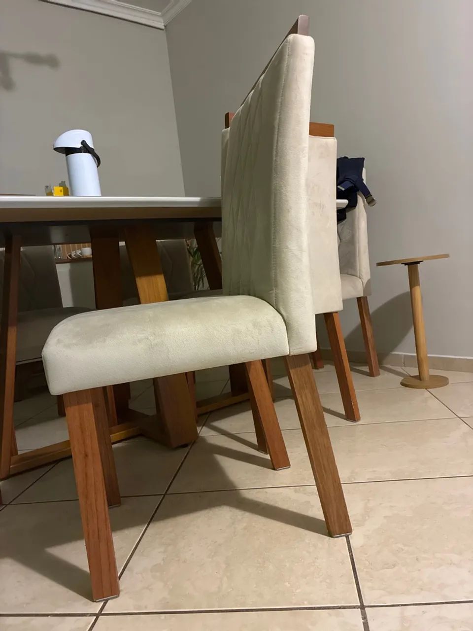 cadeiras de jantar madeira com suede  - Foto 2
