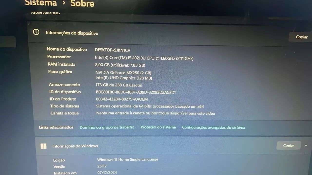 Notebook Acer aspire 5 - Foto 2