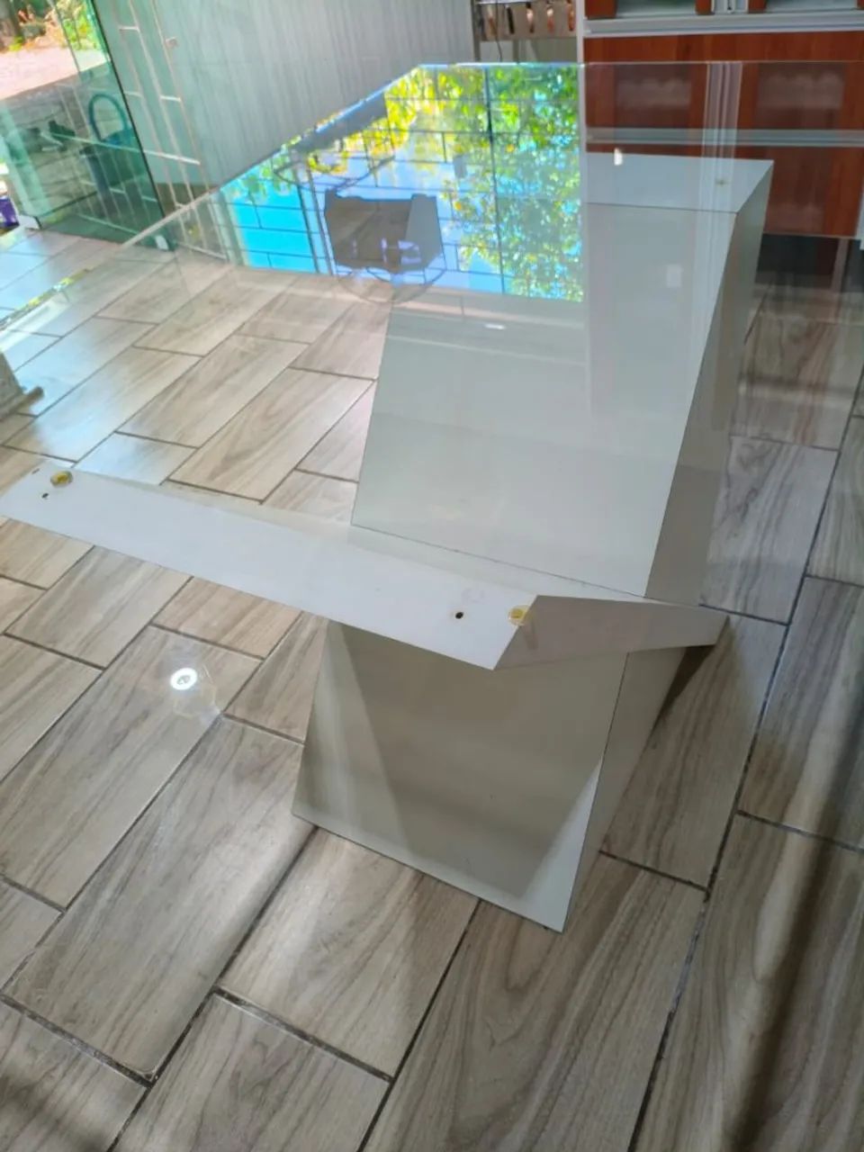 mesa quadrada com vidro - Foto 2