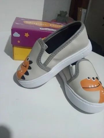 tênis novo infantil pimpolho cinza/laranja  - Foto 4
