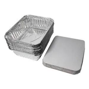 Bandeja retangular de alumínio de 250 ml