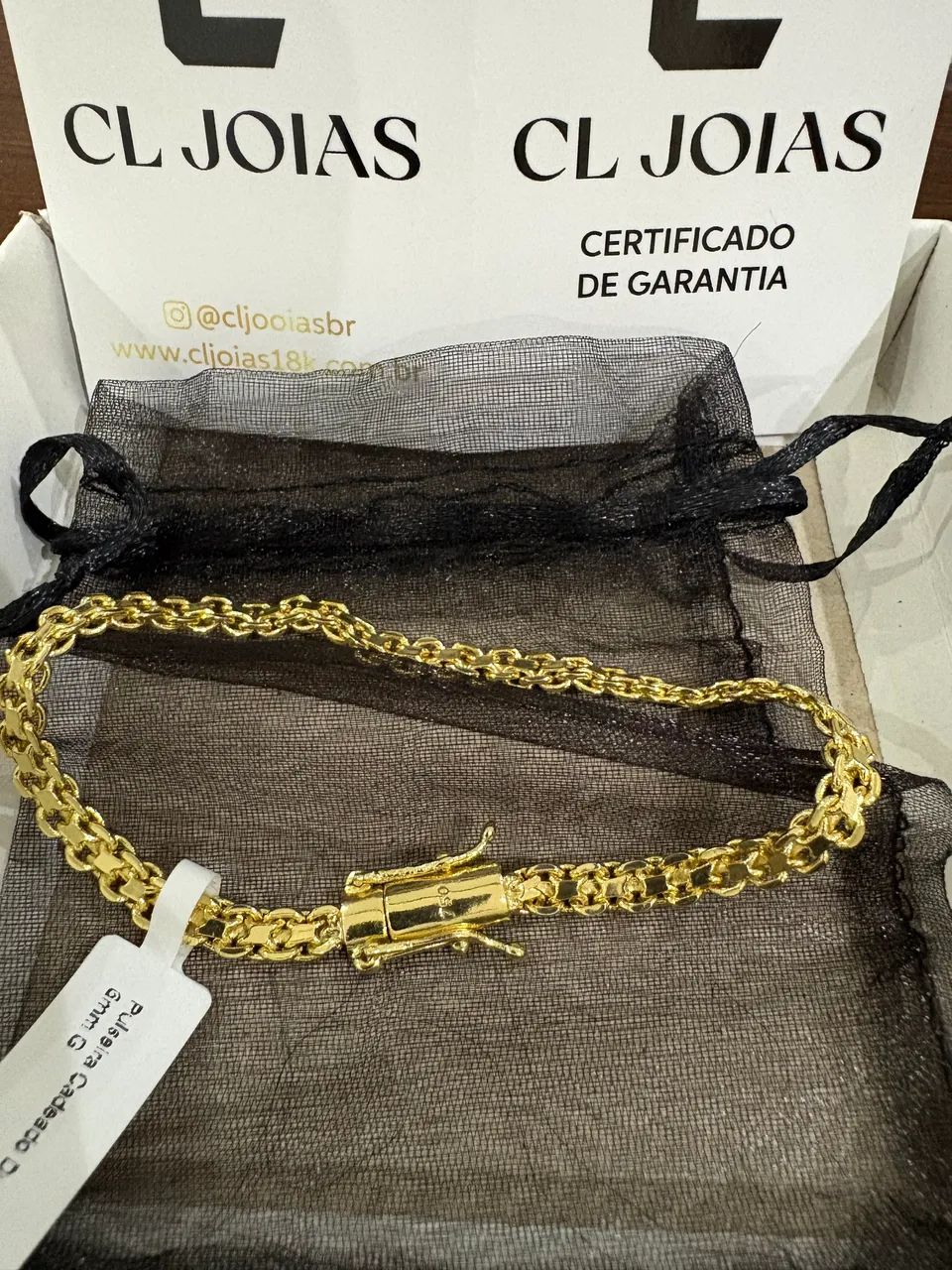 Pulseira esteira banhada a ouro 18k