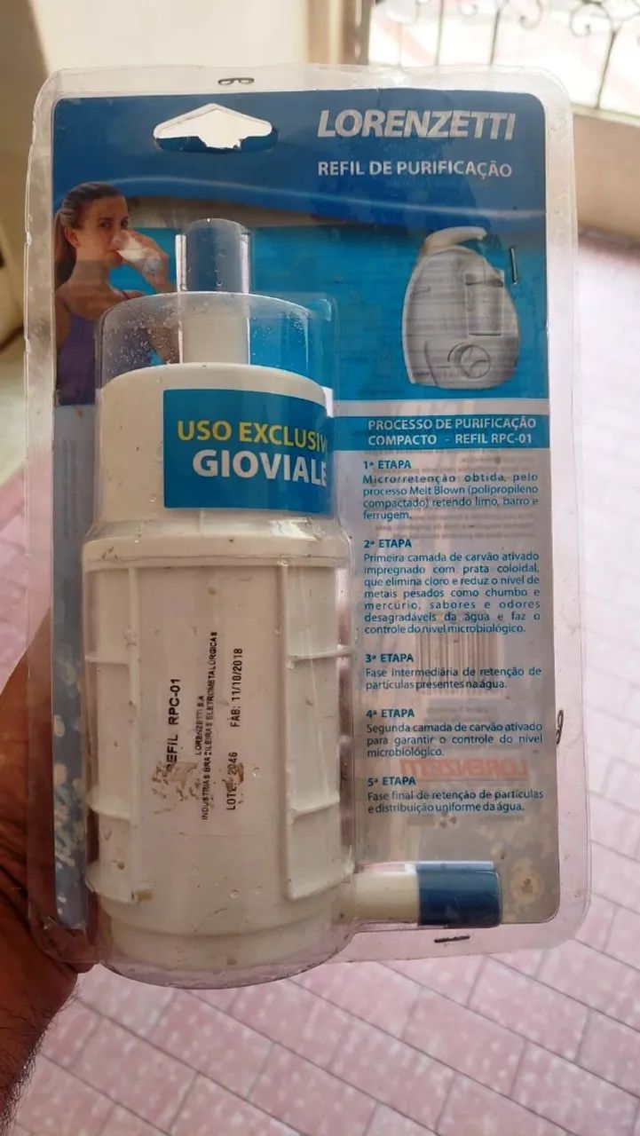 Refil Filtro Purificador Água Gioviale Lorenzetti