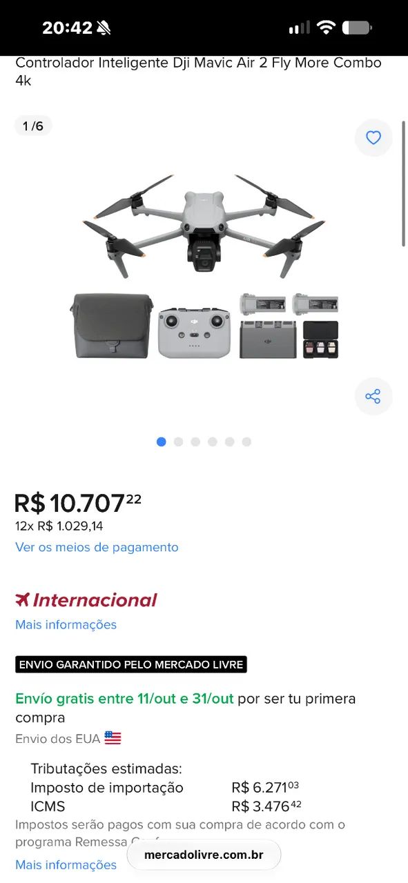 Drone DJI Mavic Air 2 - 4K - 48MP - 2 Baterias - Foto 2
