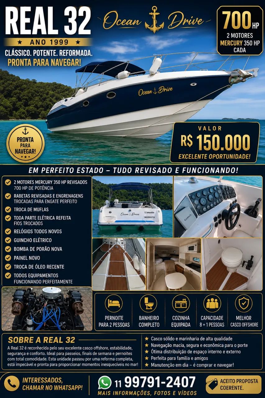 Lancha real 32 novíssima 