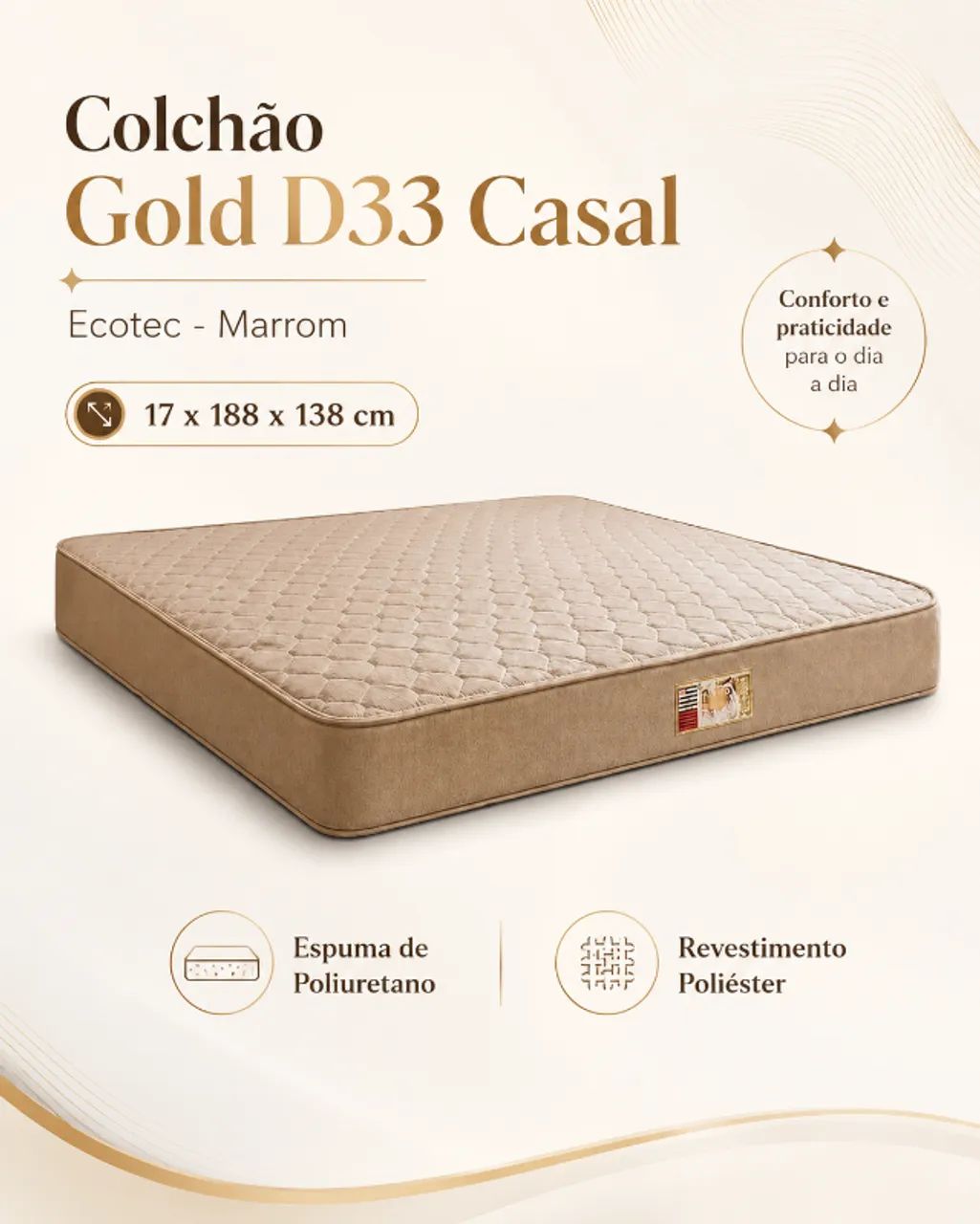 Colchão Gold D33 Casal 17 cm