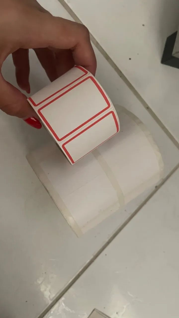 Rolos de Etiquetas Adesiva Couchê Branca - Foto 3