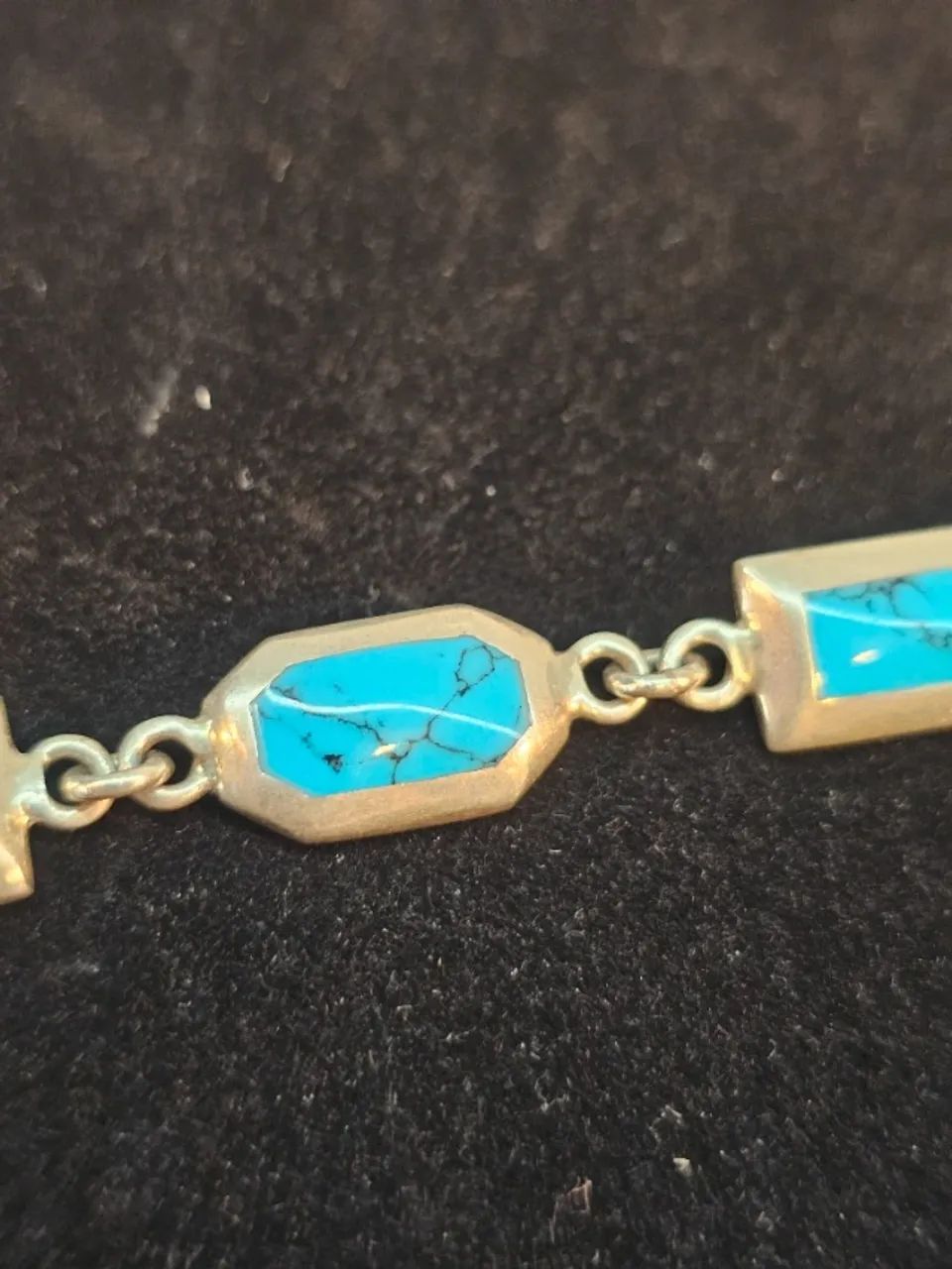 Pulseira Turquesa trabalho fino em prata  - Foto 5