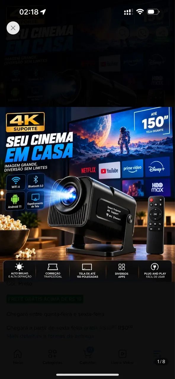 Projetor smart TV Android  - Foto 2