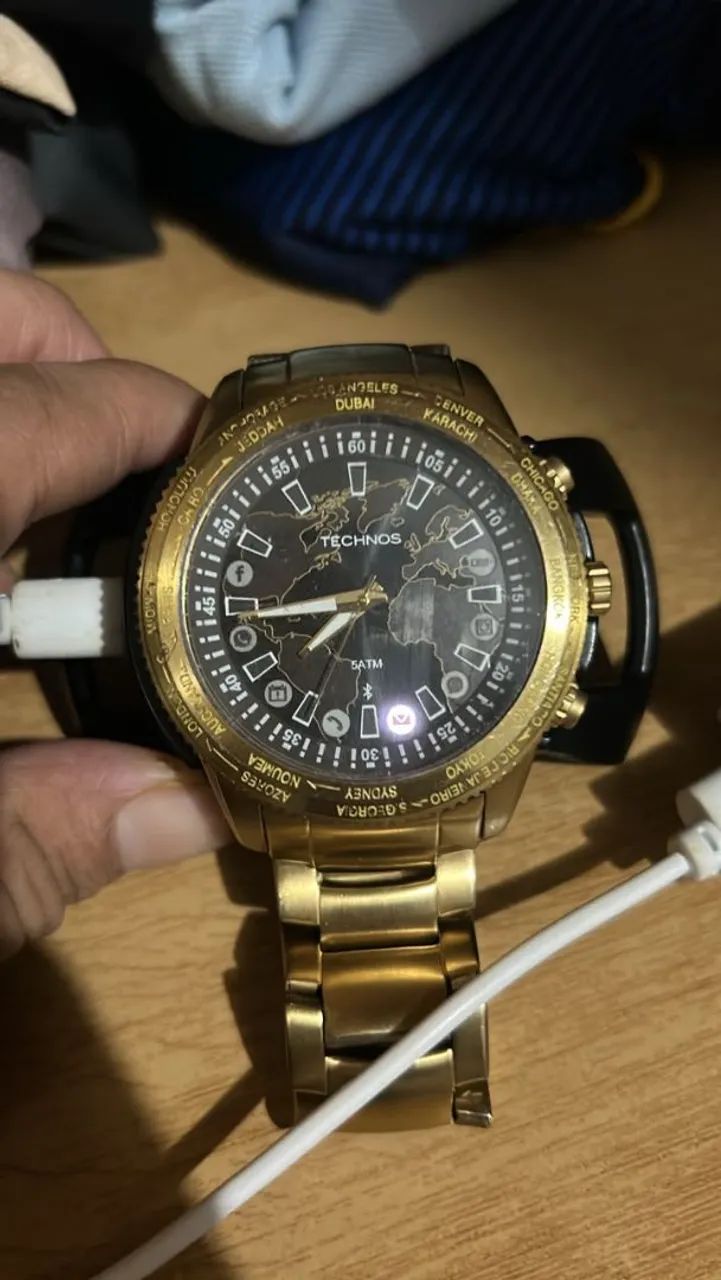 Relógio Technos Connect Híbrido Dourado  - Foto 5