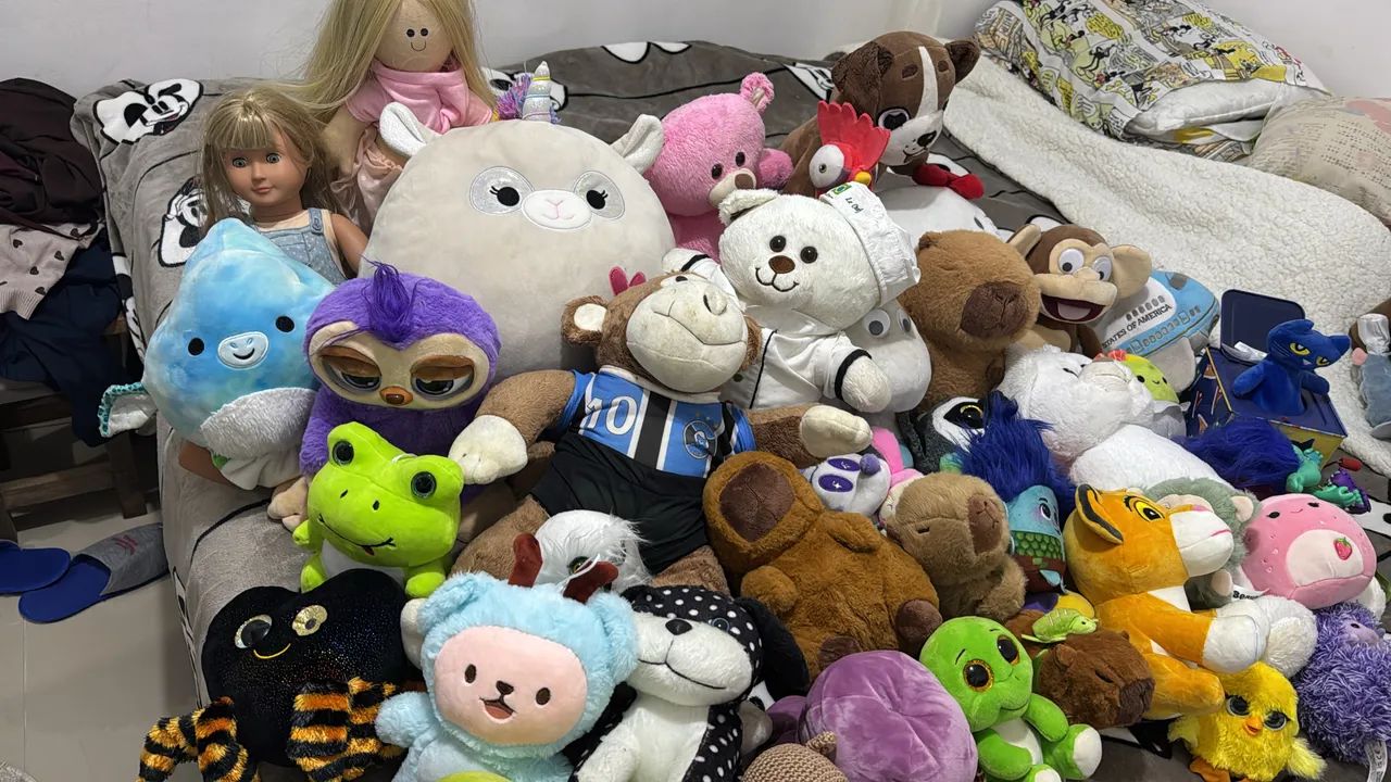 Mais de 50 pelúcias, bonecas e 6 Criamigos 
