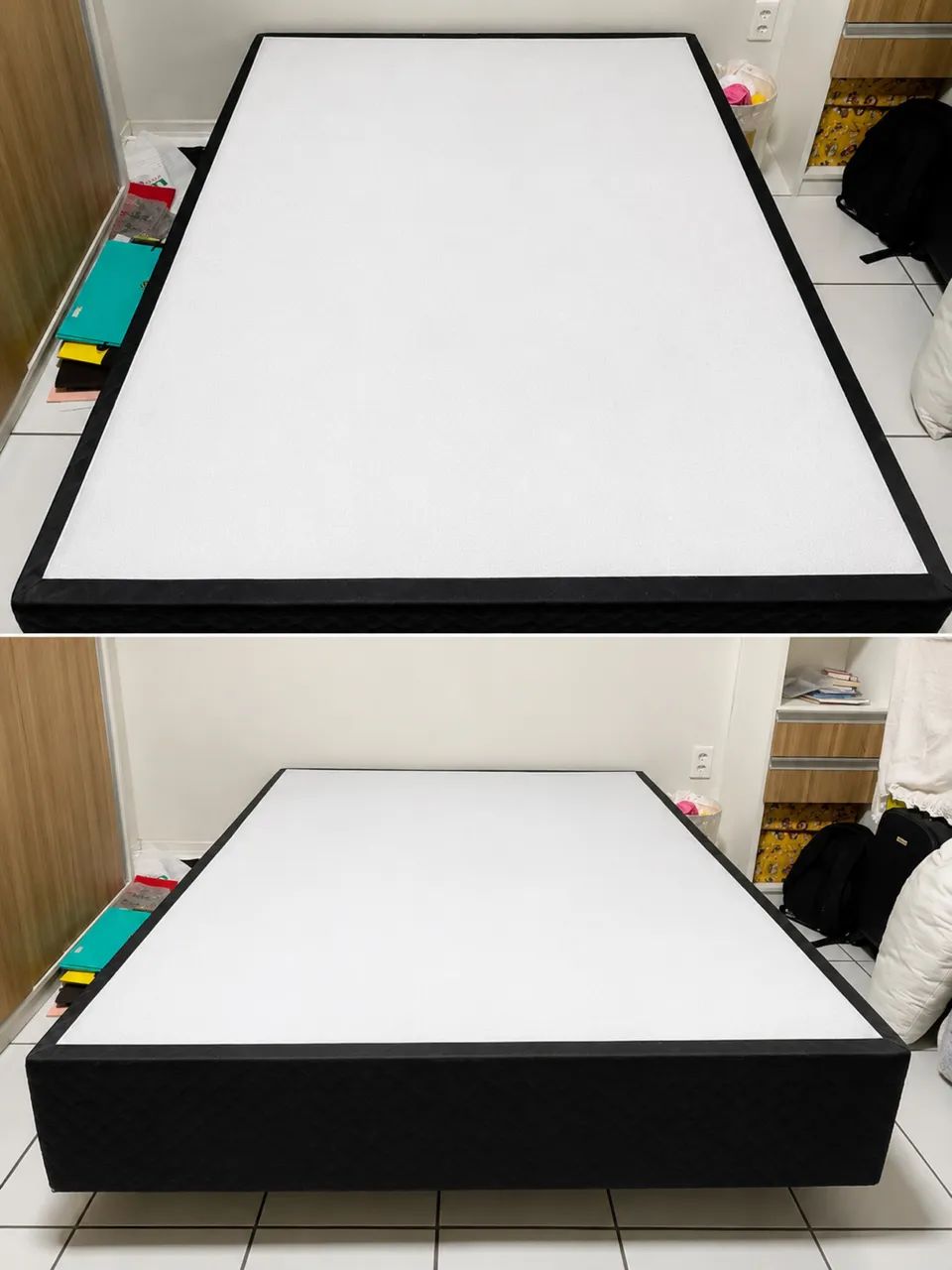 Base Box Casal Preta em Excelente Estado | Firme e Resistente