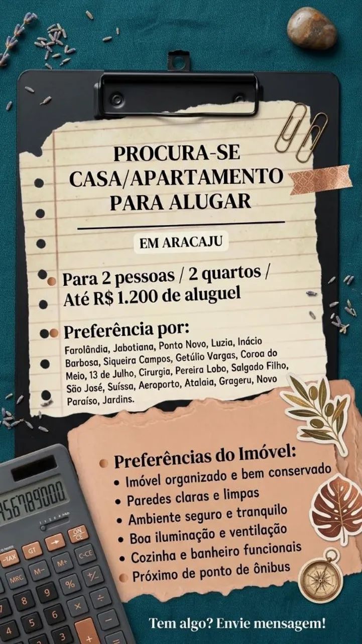 Procura-se imóvel para alugar | Aracaju