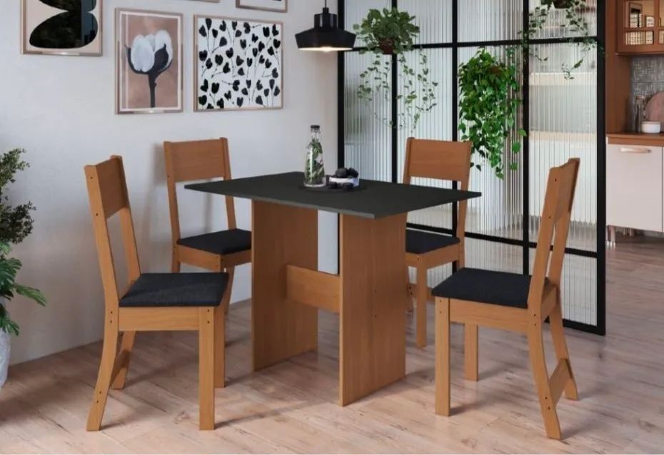 ?Conjunto Mesa de jantar Karla c/ 4 cadeiras - NOVO! - Foto 5