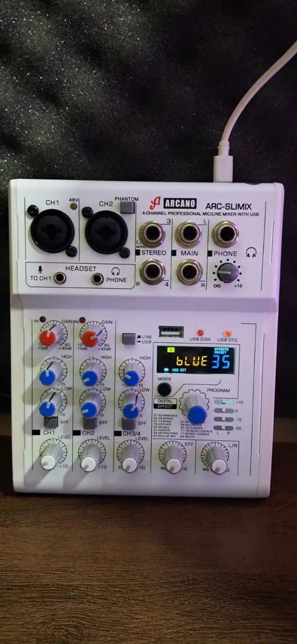 Mesa De Som 4 Canais Arcano Arc-slimix Interface Usb 5v - Foto 5