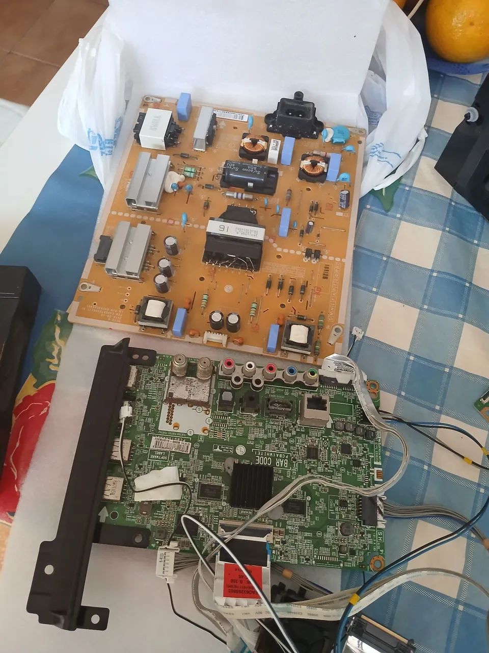 Placa de video e placa fonte