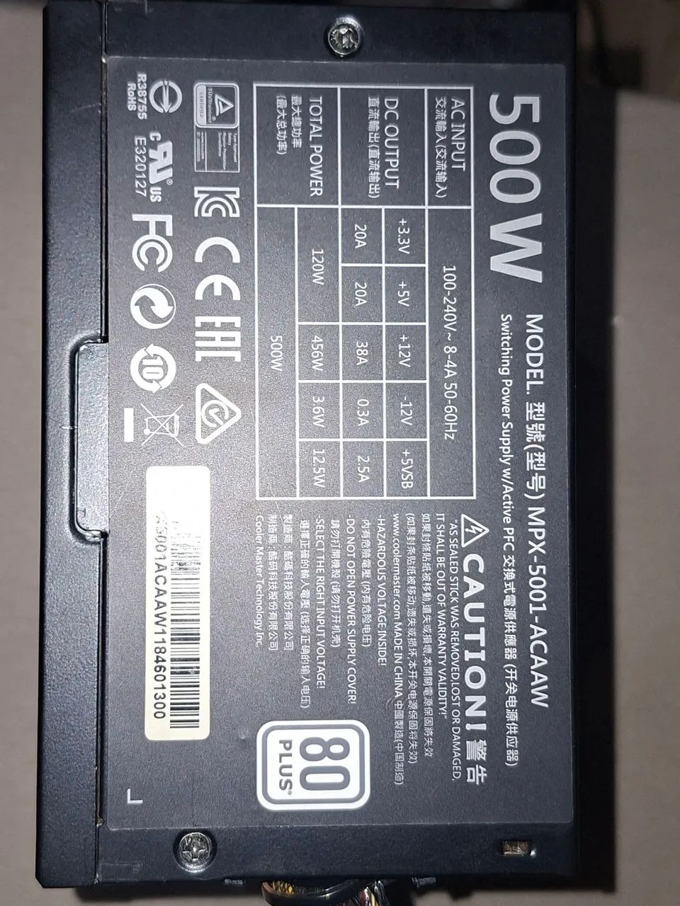 Fonte Cooler Master 500W 80 Plus - Foto 3