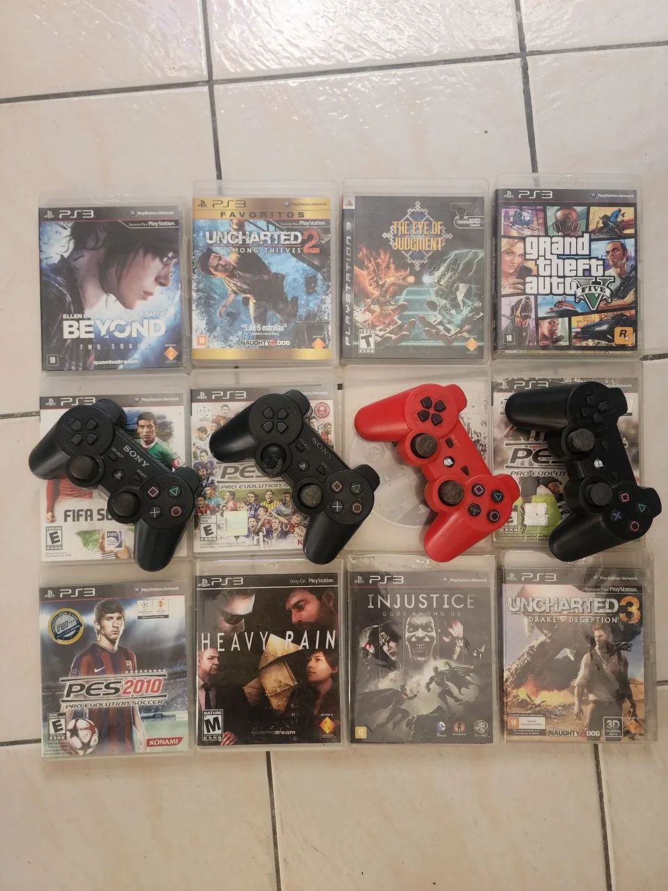 Kit com 12 Jogos Físicos + 4 Controles de ps3 (Sendo 2 Originais