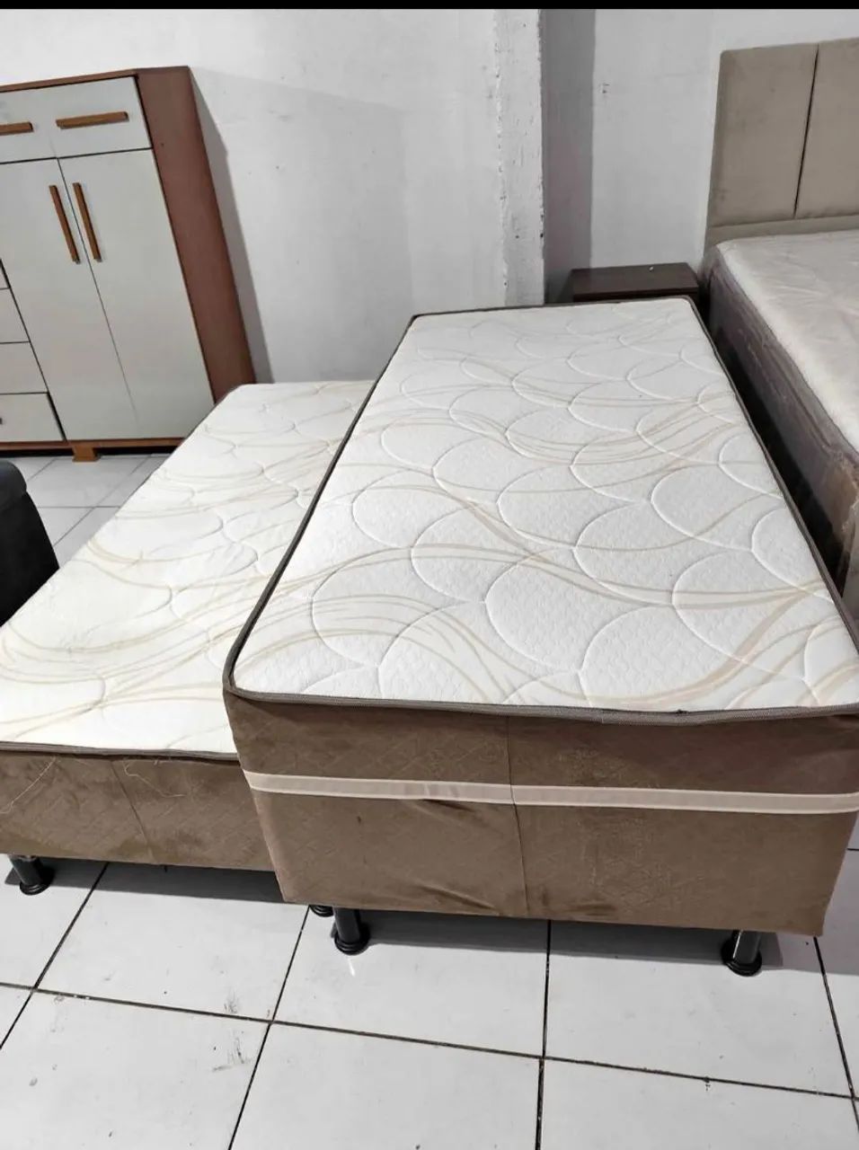 Mega promoção camas box solteiro com auxiliar 