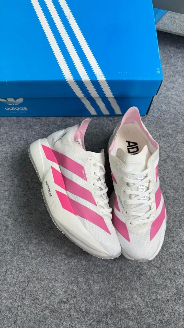 Tênis Adidas Adizero Adios Pro 4 Feminino Importado Cor: Branco/Rosa - Disponível 34 AO 39 - Foto 4