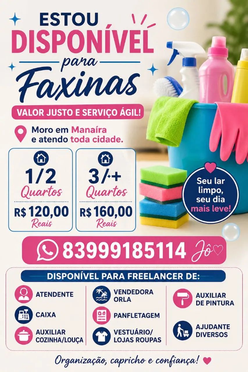 FAXINA - BABÁ - FREELANCER 