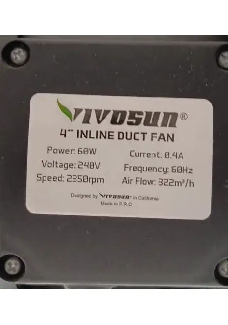 Exaustor Turbomax Inline Vivosun - 100mm - Foto 2