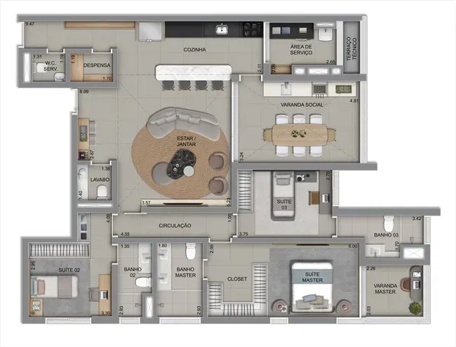 PLANTA 161m²