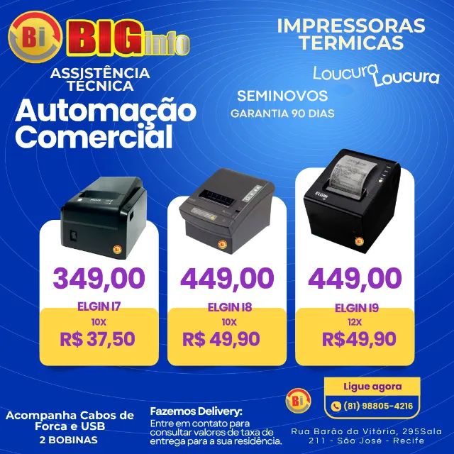 Impressora Termica Varias Marcas 10x - Garantia - Centro do Recife - Assistencia Tecnica - Foto 2