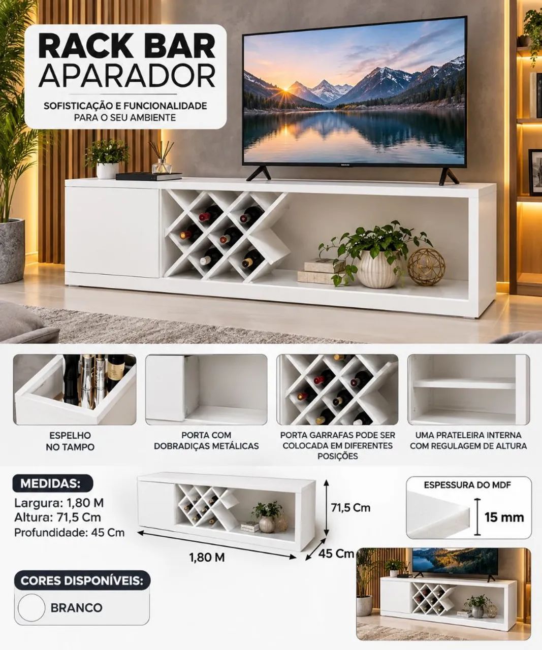 Racher com adegar , sob medidas 
