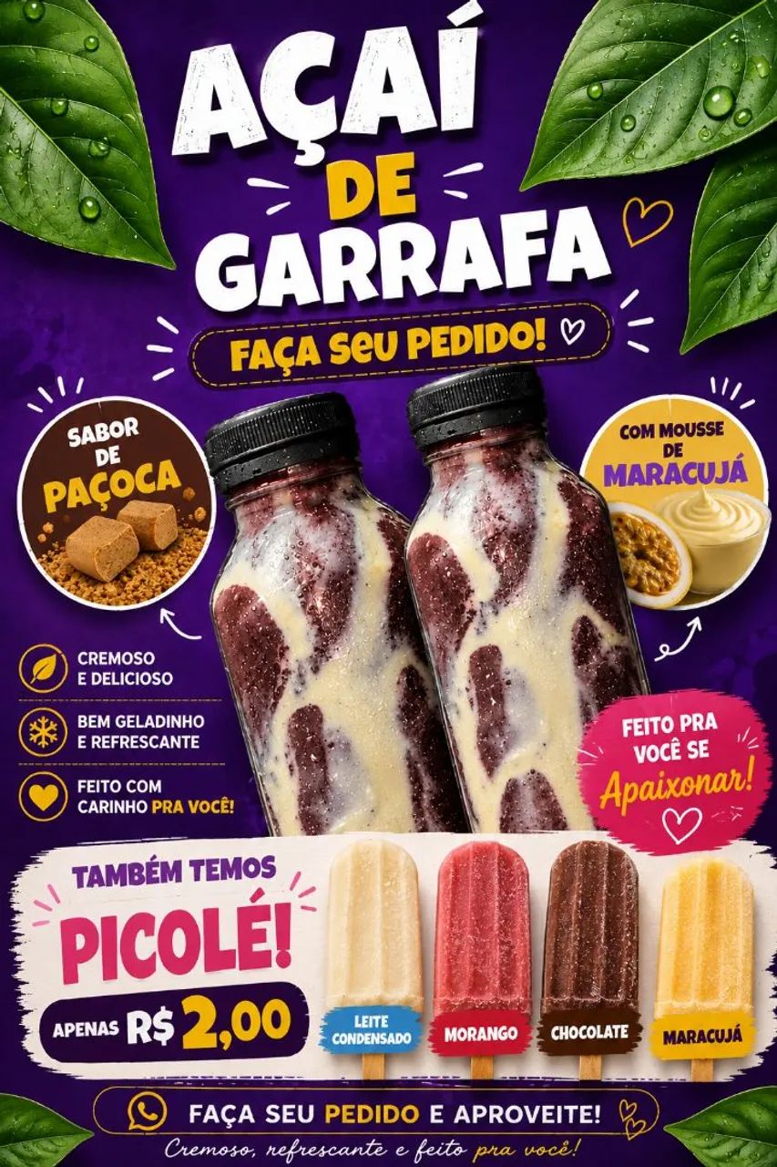 Açaí e picolé 
