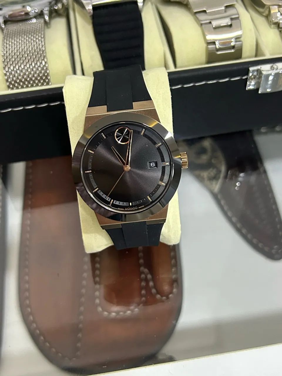 Relógio Movado Masculino Borracha Preta- VIVARA - Foto 5