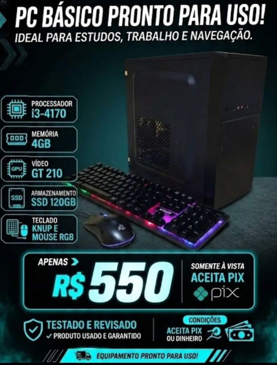 Pc para trabalhos e jogos leia 