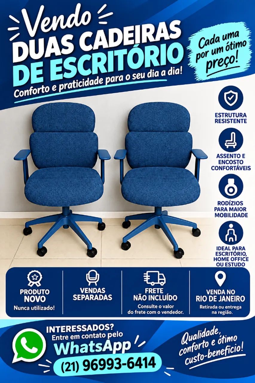 Vendo duas cadeiras de escritorio