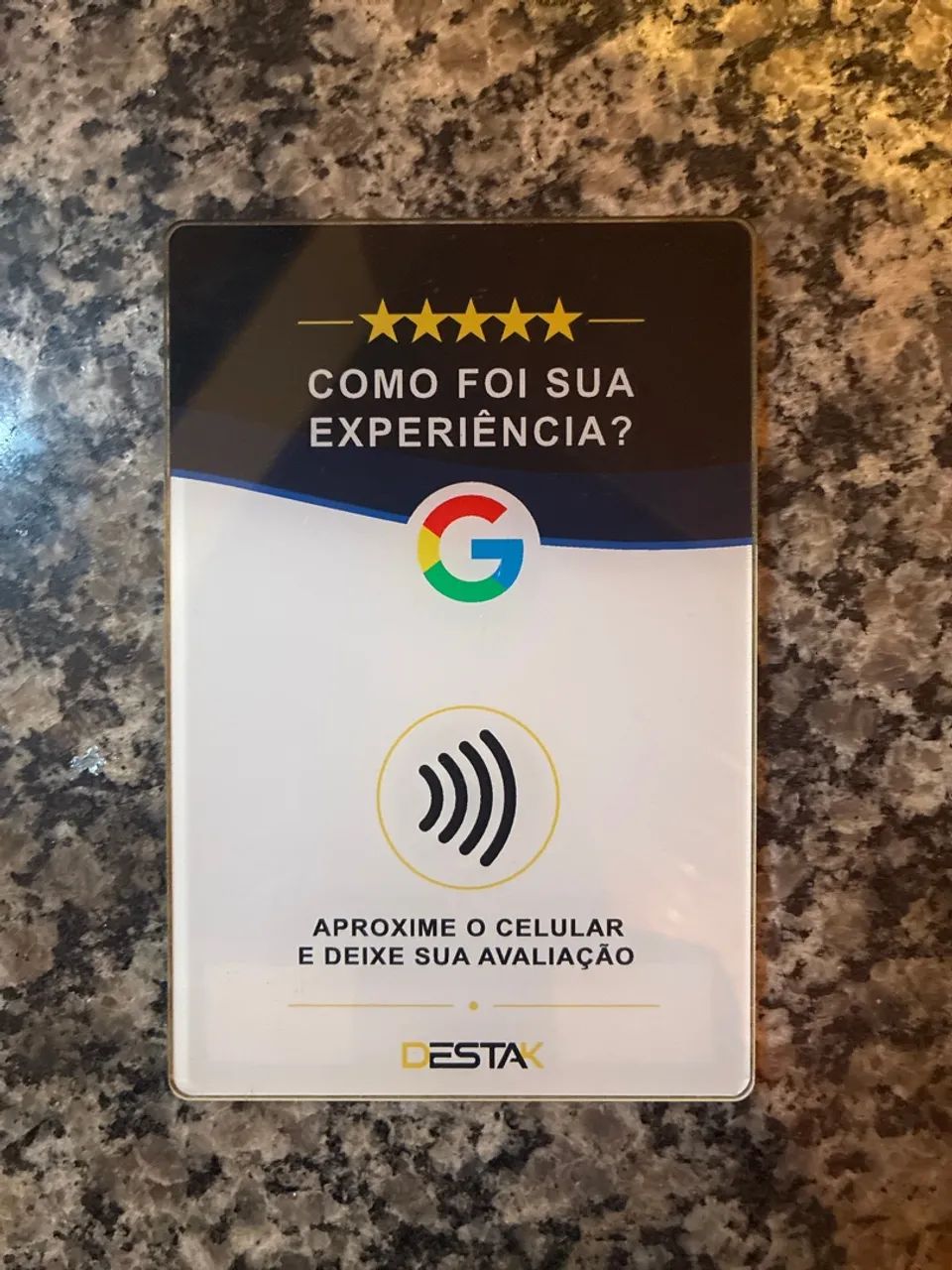 Placa de avaliação do Google