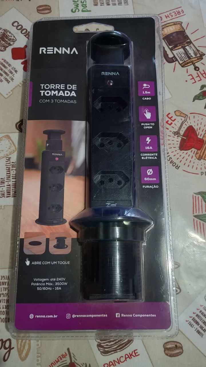 TORRE DE TOMADA COM 3 TOMADAS RENNA - Foto 2
