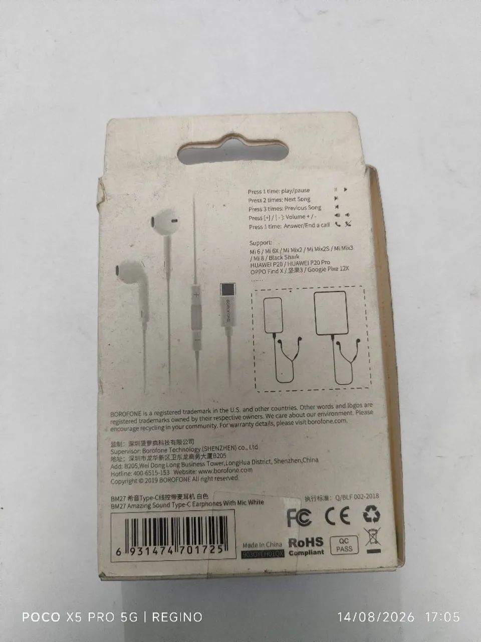 Fone de ouvido tipo C com fio M27 Borofone  - Foto 2