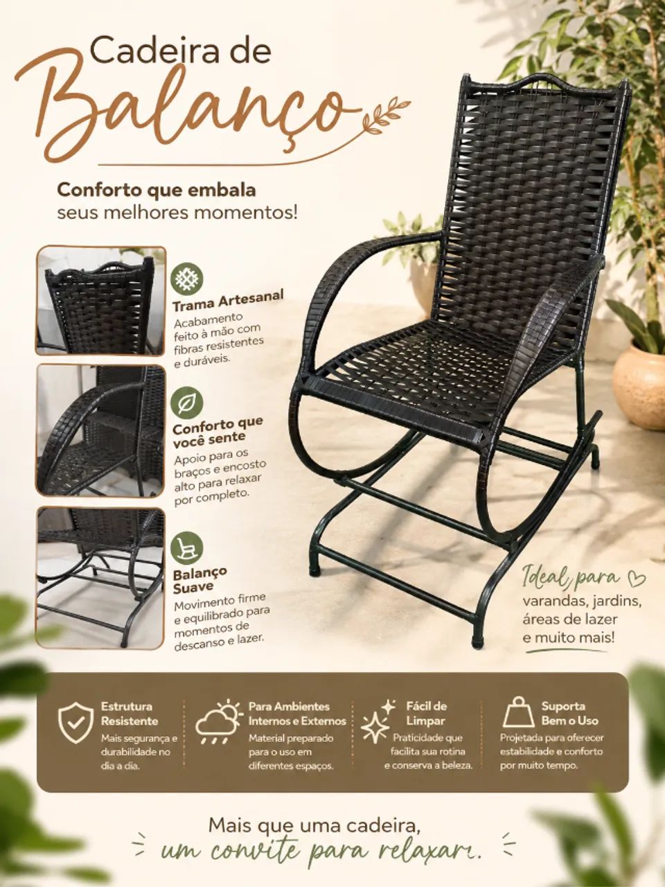 cadeira de balanço 4 molas. promoção!!!