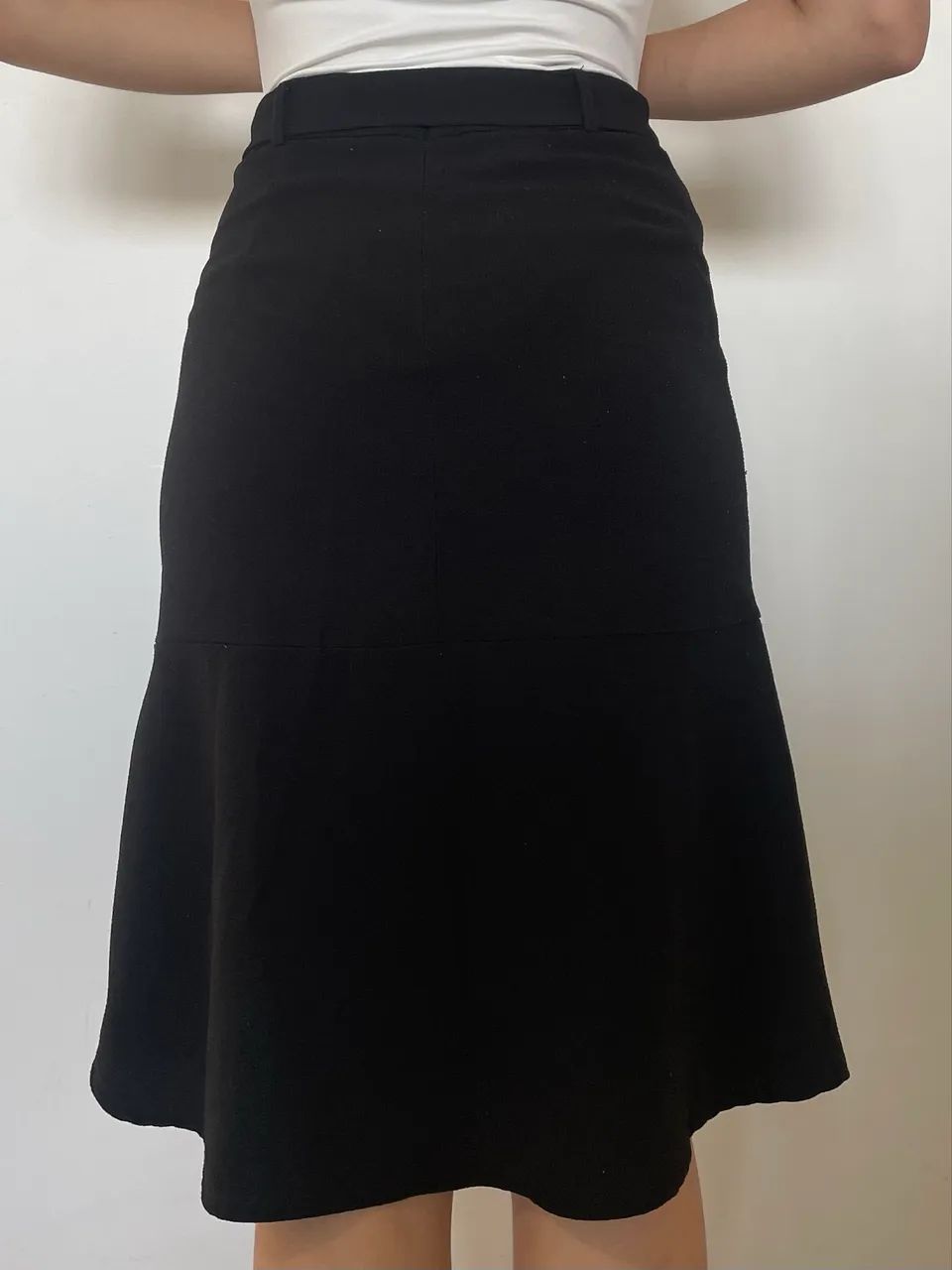 Saia Midi Preta Fenda 38 - Foto 4