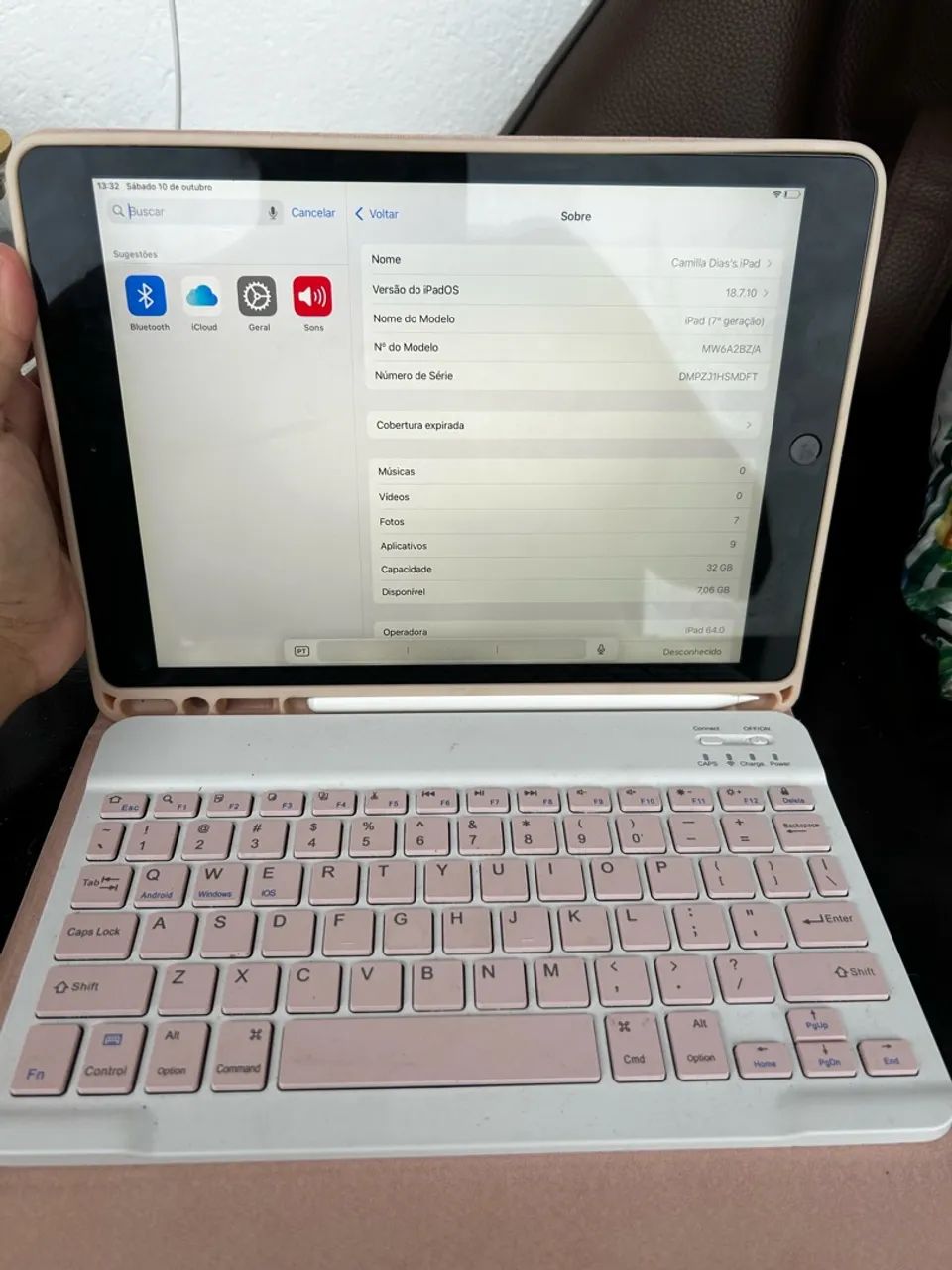 iPad Apple 7ª Geração 32GB + Teclado e Capa - 10,2? - Foto 3