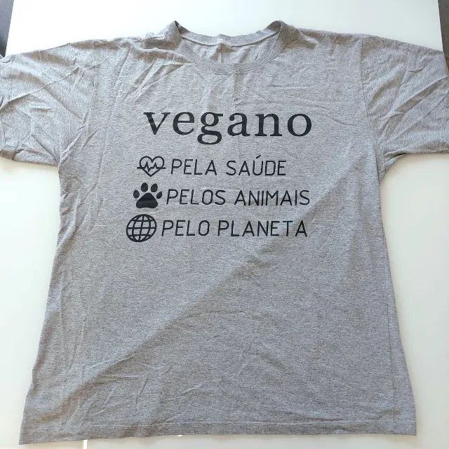 Camisetas Tamanho G Vegano - Kit com 2  - Foto 2