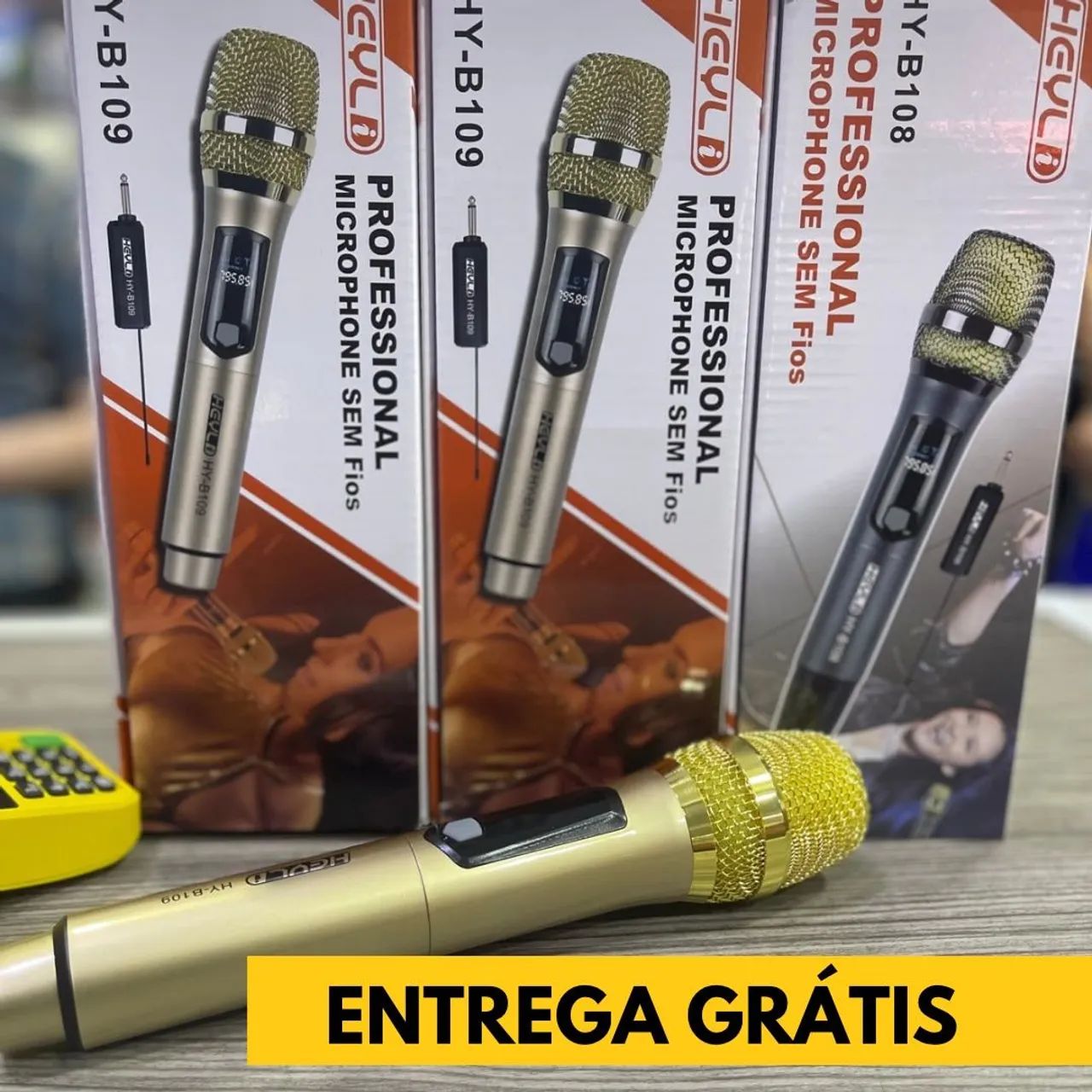 Microfone sem fio semi profissional recarregável - Foto 4
