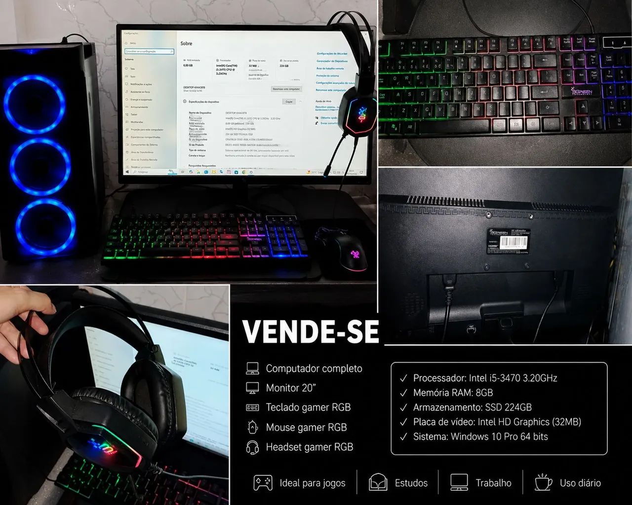 PC Gamer Intel i5 - 3470 3.20GHz