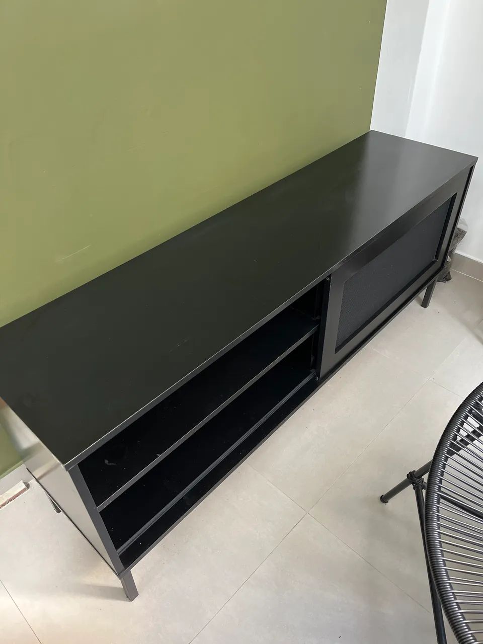 Móvel Rack Preto Semi Novo