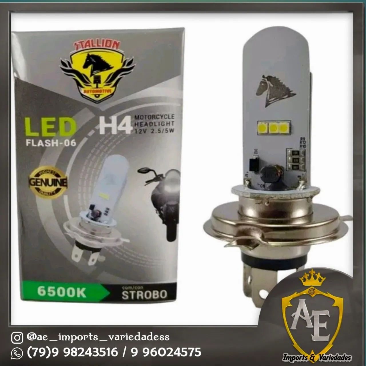 Led para moto efeito strobo