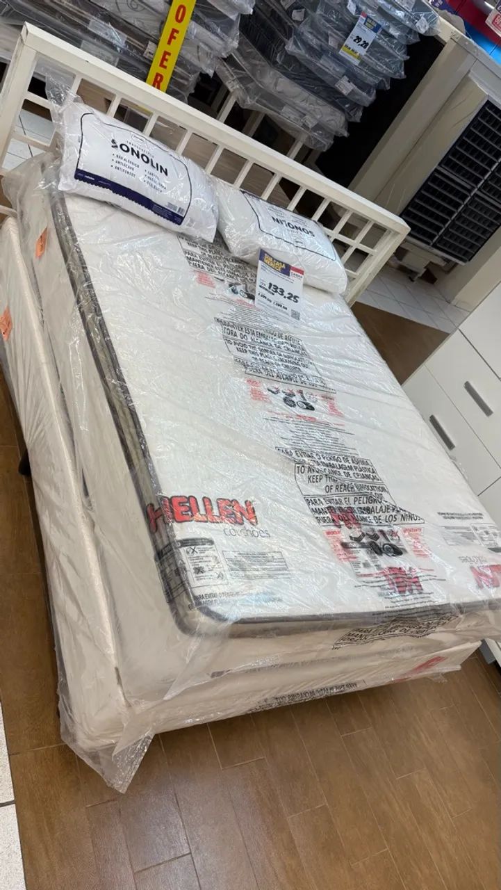 Cama Box Casal Hellen Malta - Molas ensacadas+Espuma D26