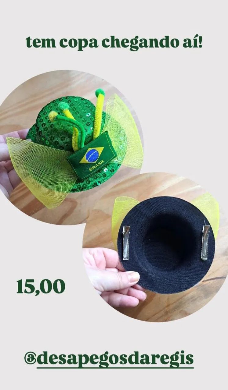Mini cartola do Brasil - lantejoulas - Foto 3
