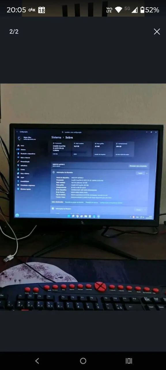 Monitor 18 polegadas 