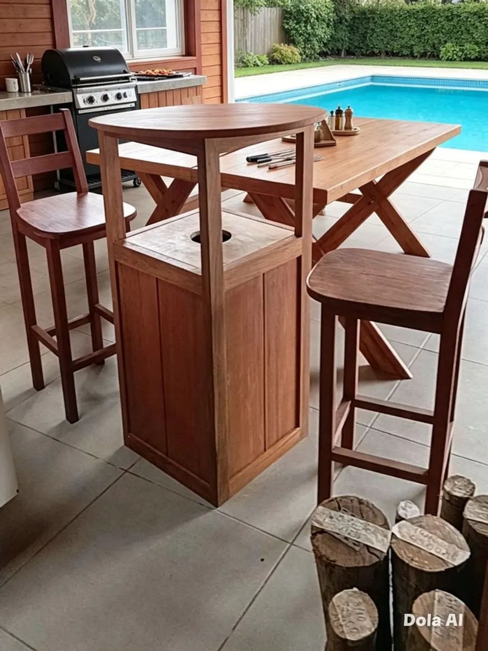 MESA COM 2 BANQUETAS  1.20x80